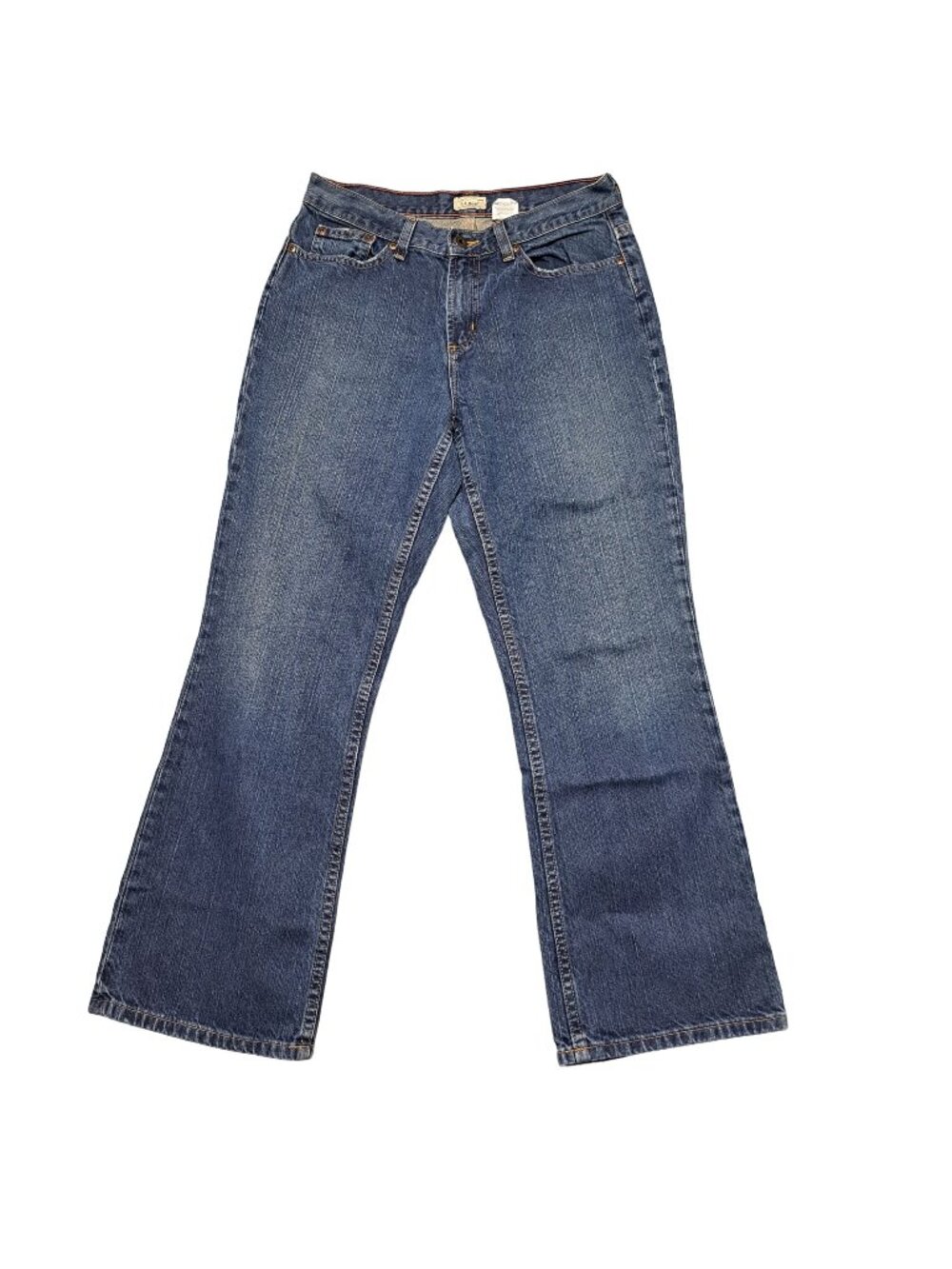 LL Bean Size 10 Petite Bootcut Jeans Blue Cotton Classic Fit Denim